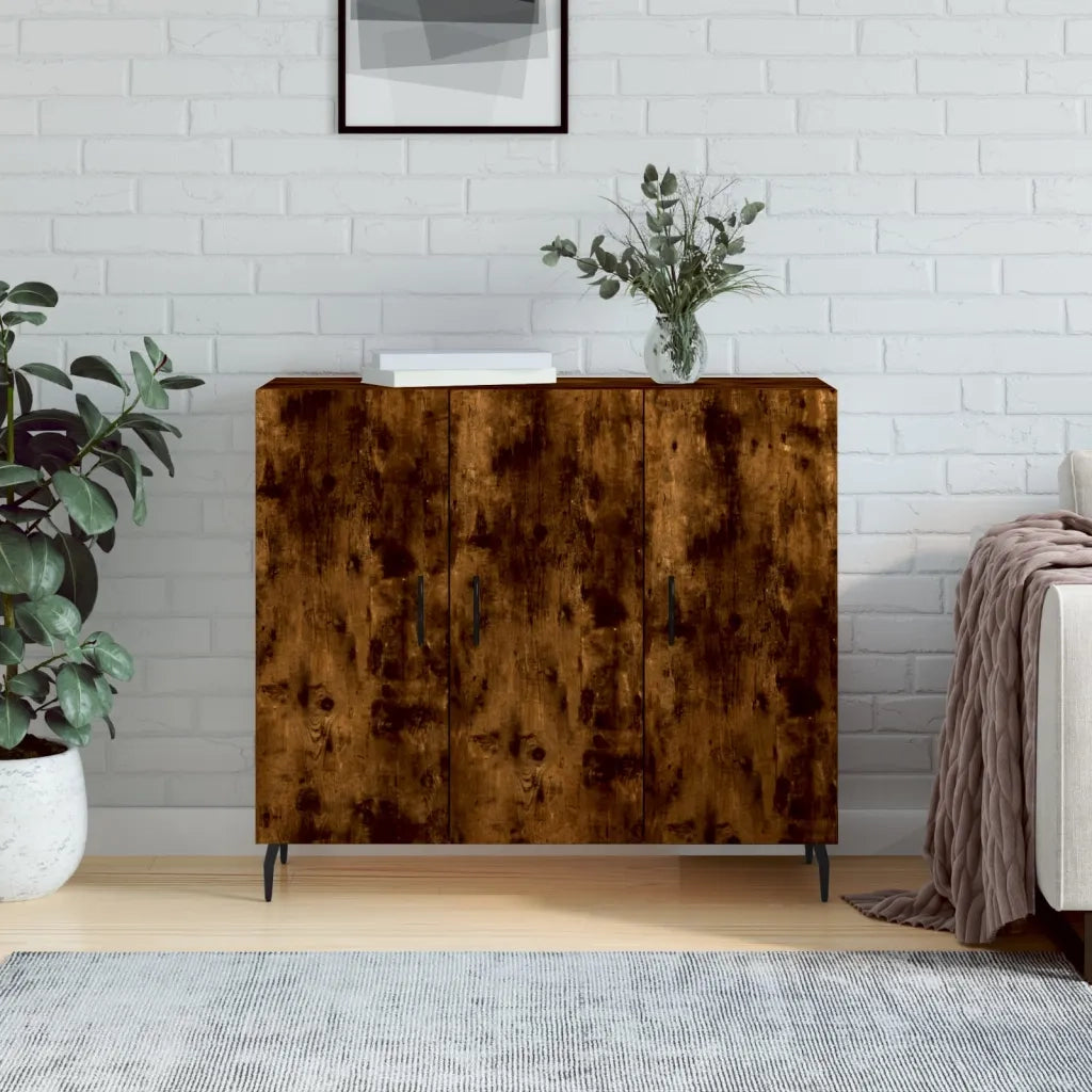 Credenza Rovere Fumo 90x34x80 cm in Legno Multistratocod mxl 128759