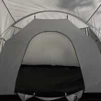 Tenda da Campeggio 6 Posti Impermeabile con 3 Aree Notte, Soggiorno e Portico, in tessuto Oxford, Grigio