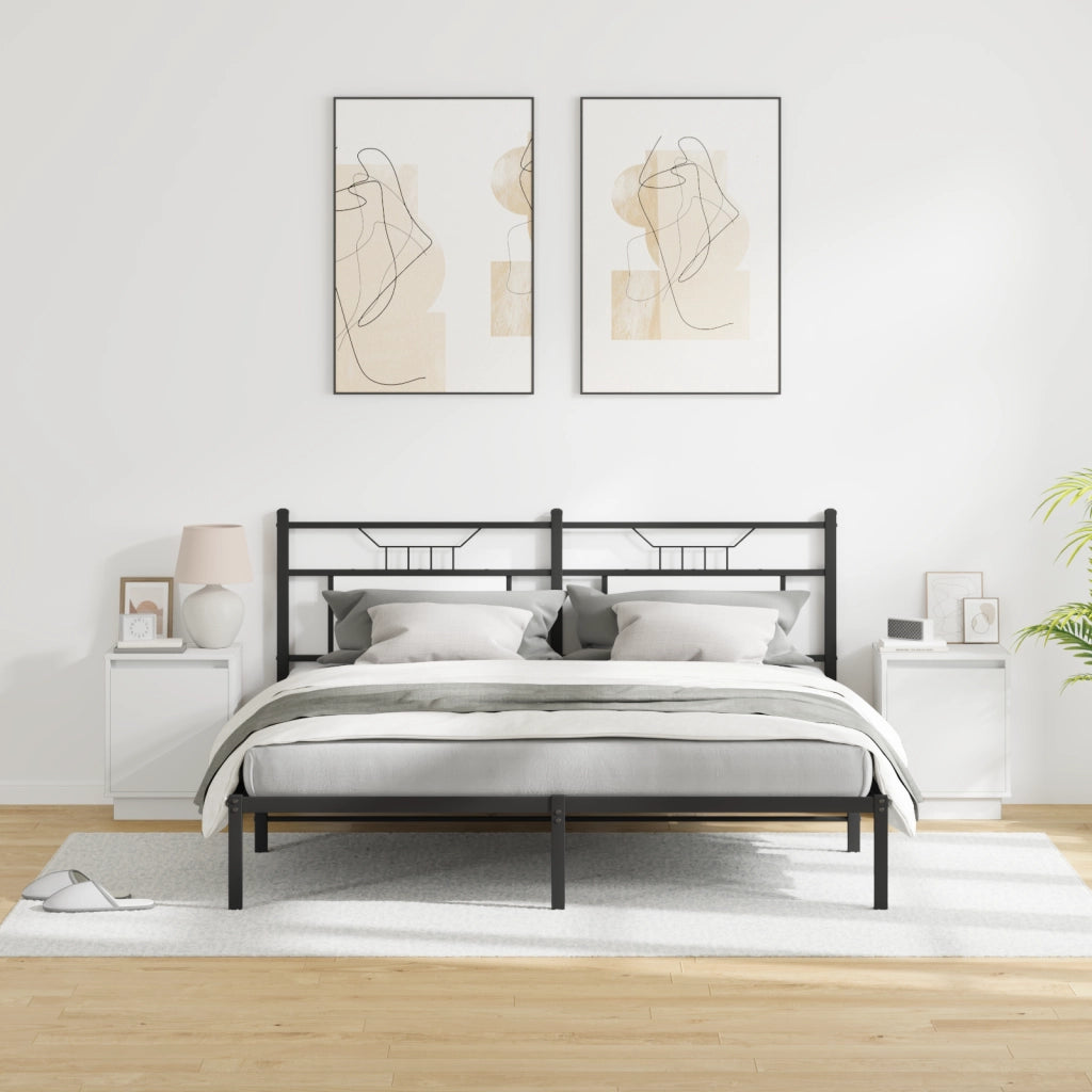 Comodini con Luci LED 2 pz Bianchi 39x34,5x50 cm