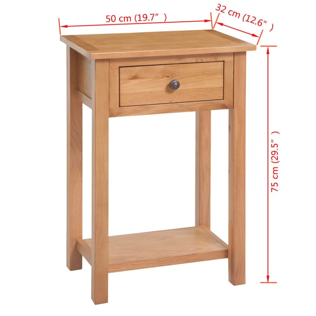 Comodino cassettiera armadio mobili per camera da letto consolle 50 x 32 x 75 cm legno massello di rovere 1402150