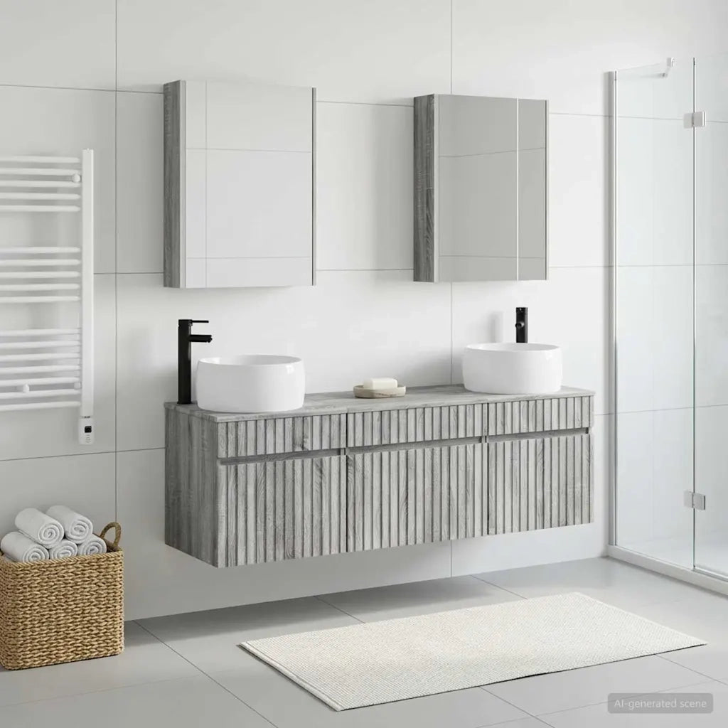 Set di Armadi da Bagno 5 pcs Sonoma grigio 53 x 15,5 x 70 cm 3406652