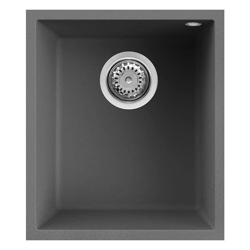 Lavello Elleci Incasso 1 vasca 38x44 Quadra 100 Sottotop Keratek Plus Grigio Dark Grey LKQ10099BSO