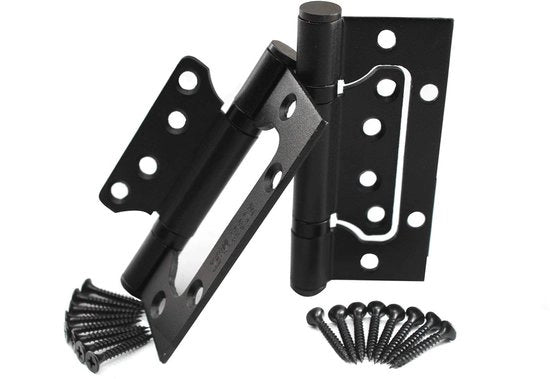 Hinges per porta 4 pollici - RVS - 2 pezzi - Antiruggine - Nero - Silenzioso - 100 kg di carico - Porte