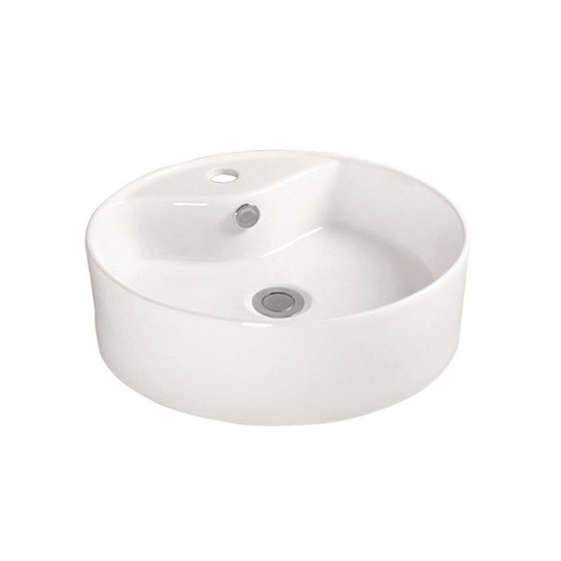 Lavabo da appoggio LAV618 in ceramica 46x46x15.5 cm bianco lucido