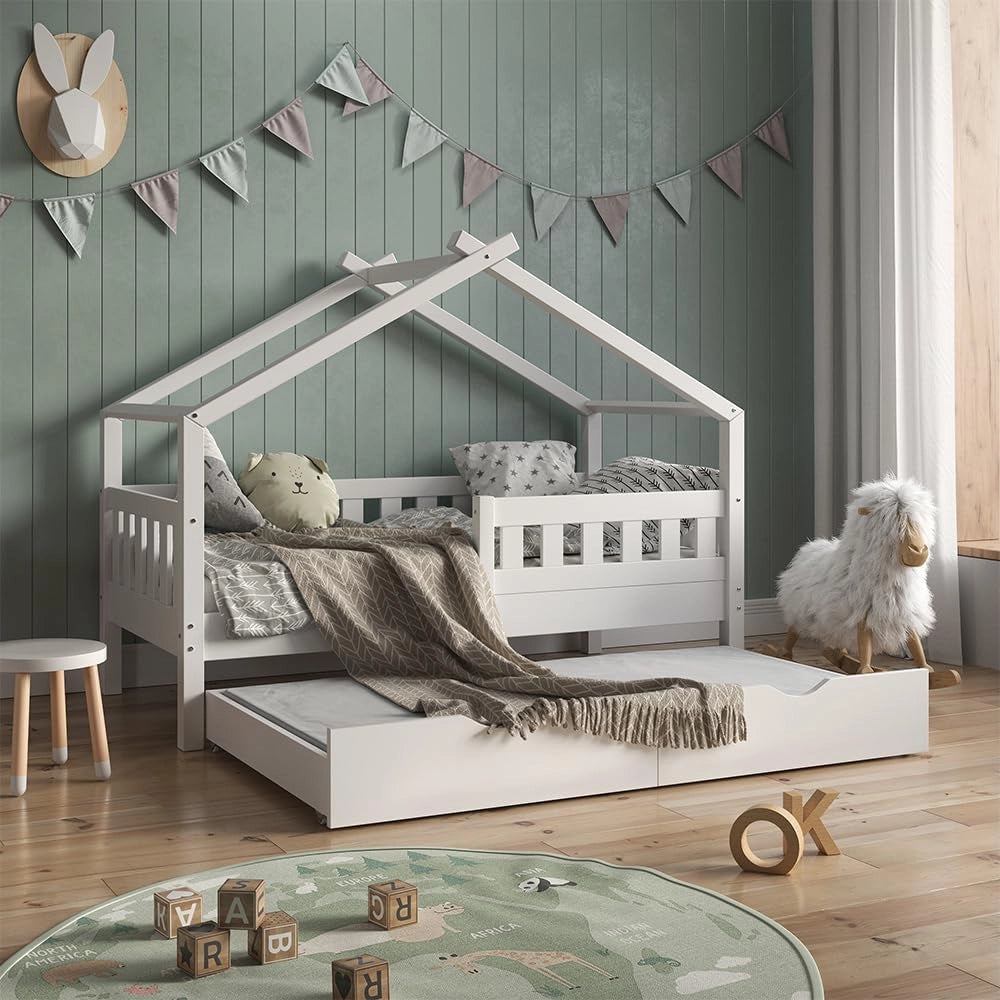 Materasso bambini, Bianco, 80 x 150 cm Grado di durezza H2, adatto per lettini e letti junior, lavabile in lavatrice