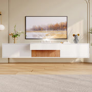 Mobile TV moderno 180 cm bianco con ripiano estraibile per proiettore