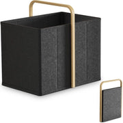 Asciugatrice Opvougbile con Maniglia 65L Realizzata in Fibra di Bamboo (Nero) – Asciugacapelli Opvougbile per Camera da Letto e Bagno, Asciugacapelli Asciugacapelli
