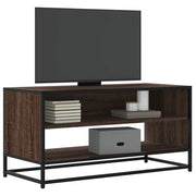 Mobile TV-Credenza per TV-Console TV Rovere Marrone 91x40x46 cm Legno Multistrato Metallo
