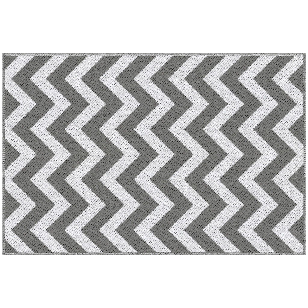 TAPPETO OUTDOOR doppia faccia 121x182 cm polipropilene grigio chiaro