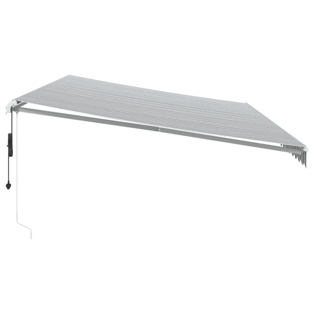 Tenda Sole Retrattile Automatica 600x350 cm Antracite e Bianco
