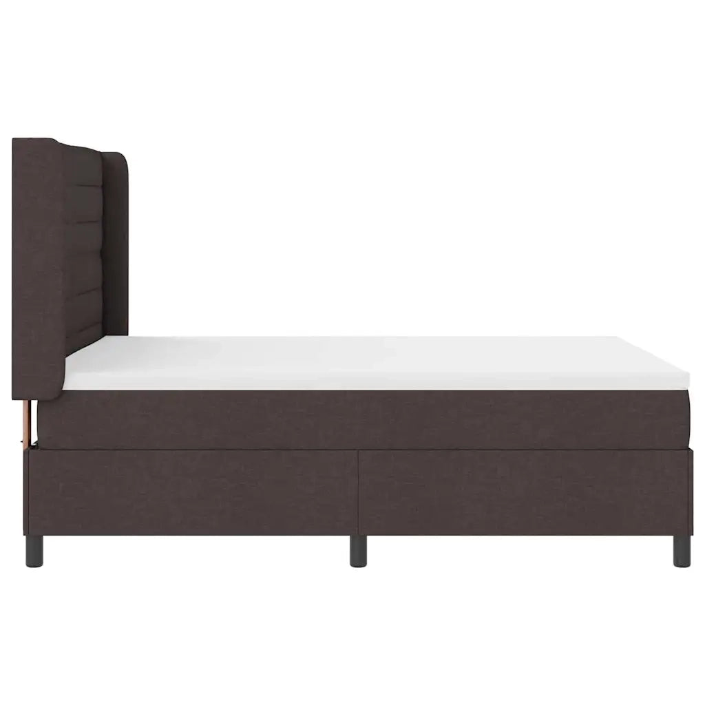 Letto a Sorgente LED Marrone Scuro 140 x 200 cm Tessuto 3343444
