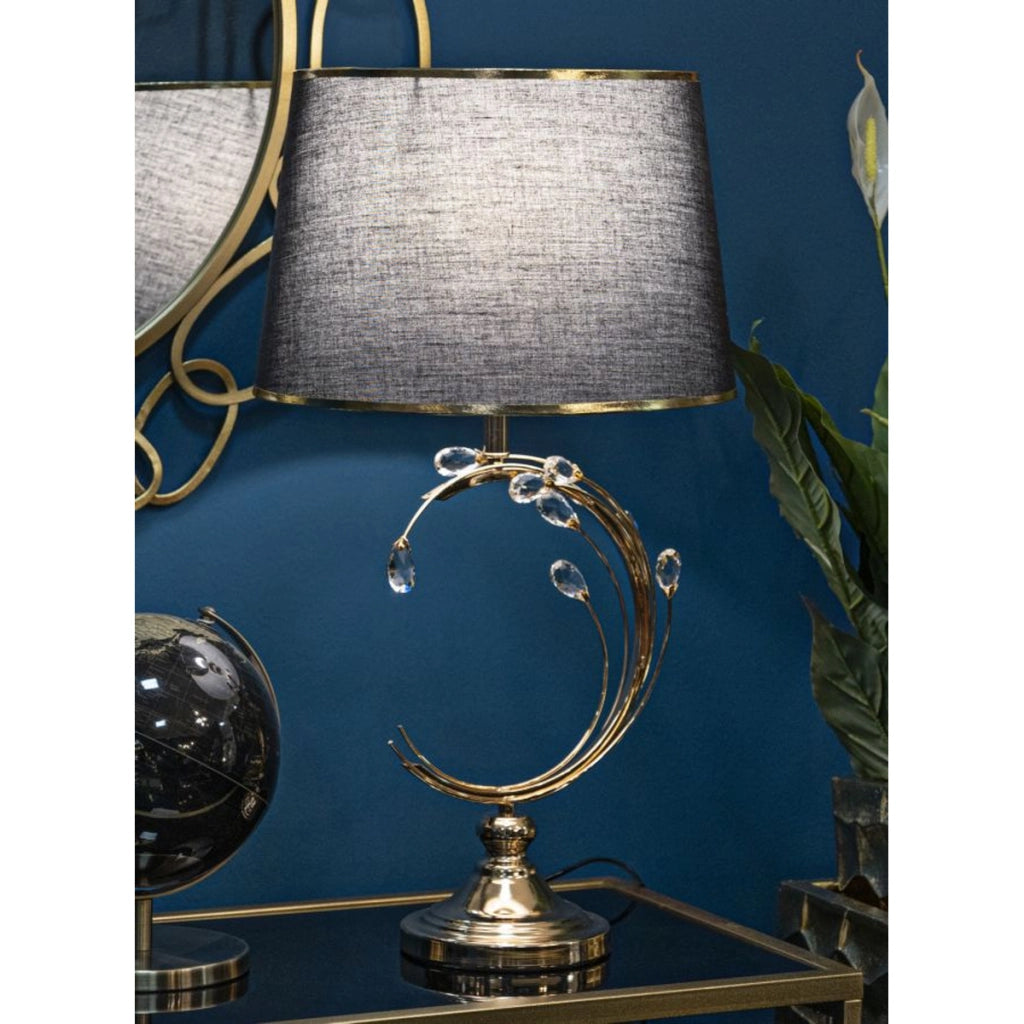 Lampada da Tavolo VKH151, Nero, Metallo, 36x36x65 cm