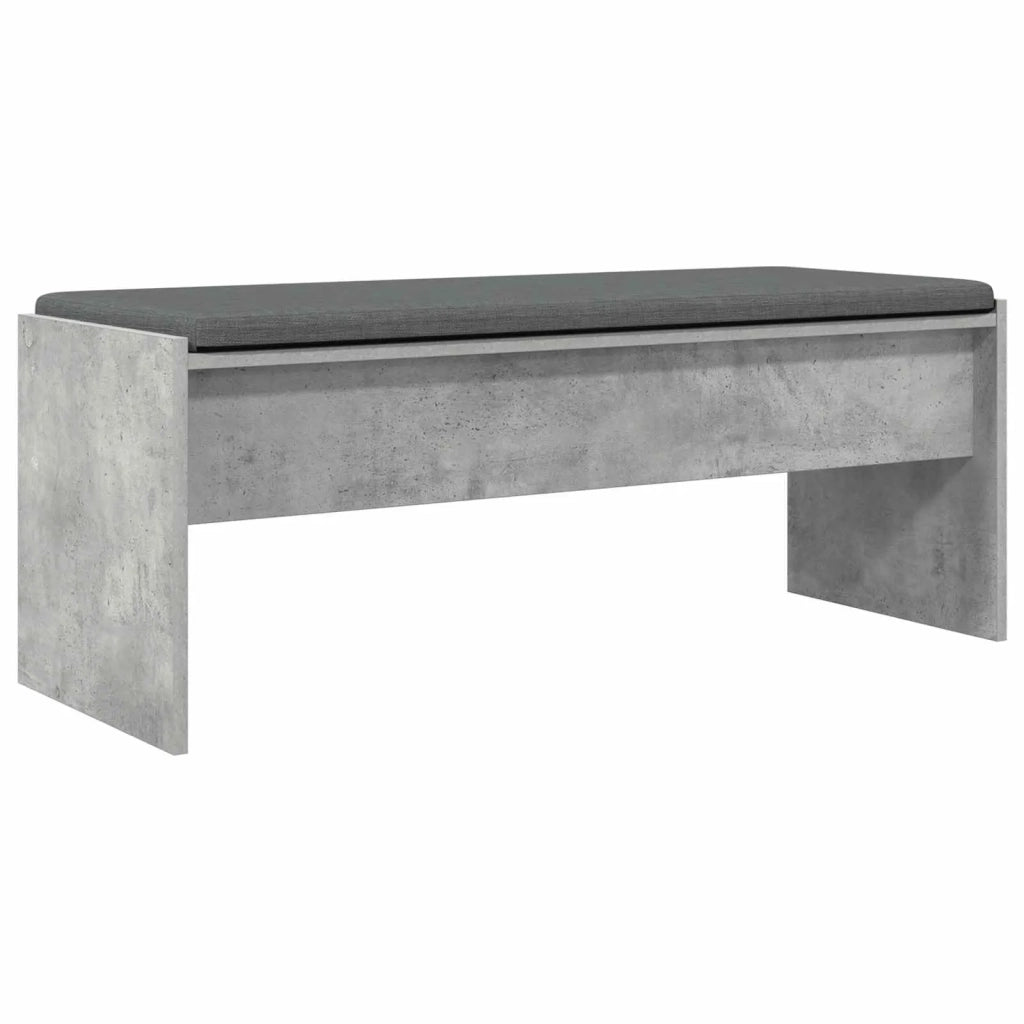 Panca per ingresso con cuscino Grigio cemento 103 x 38 x 40 cm