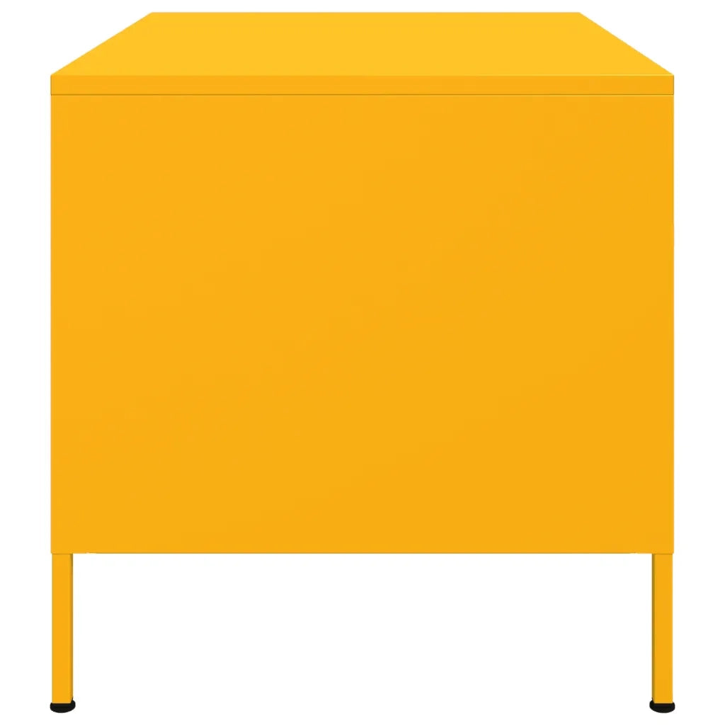 Tavolino da salotto | Tavolino da caff¨¨ | Tavolino da Soggiorno Giallo Senape 68x50x50,5 cm in Acciaio
