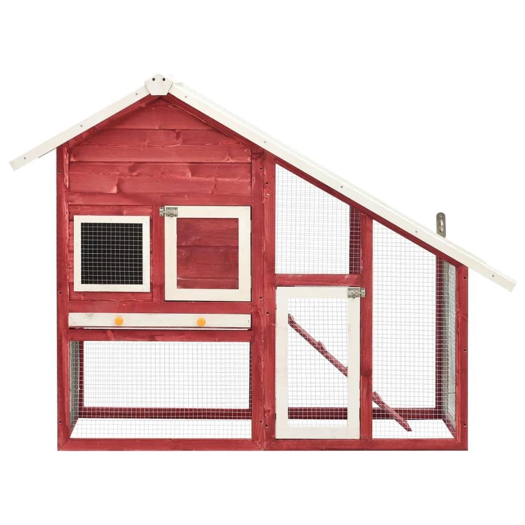 Conigliera 140 x 63 x 120 cm in legno massello di abete rosso e bianco 02_0000616