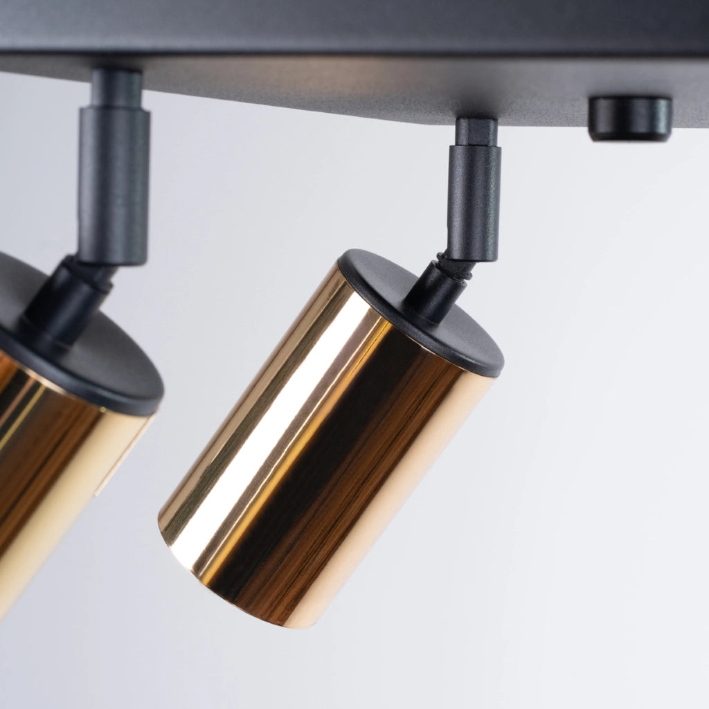 Lampada moderna a tubo in acciaio Winx FI6/10 4x GU10 LED Max 10W Nero Oro