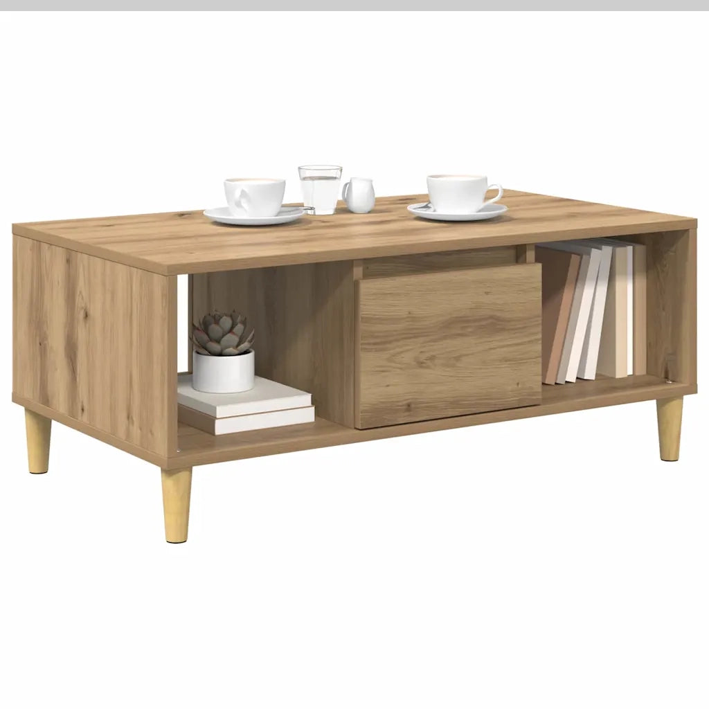 Tavolino da salotto Rovere artigianale 90 x 50 x 26.5 cm