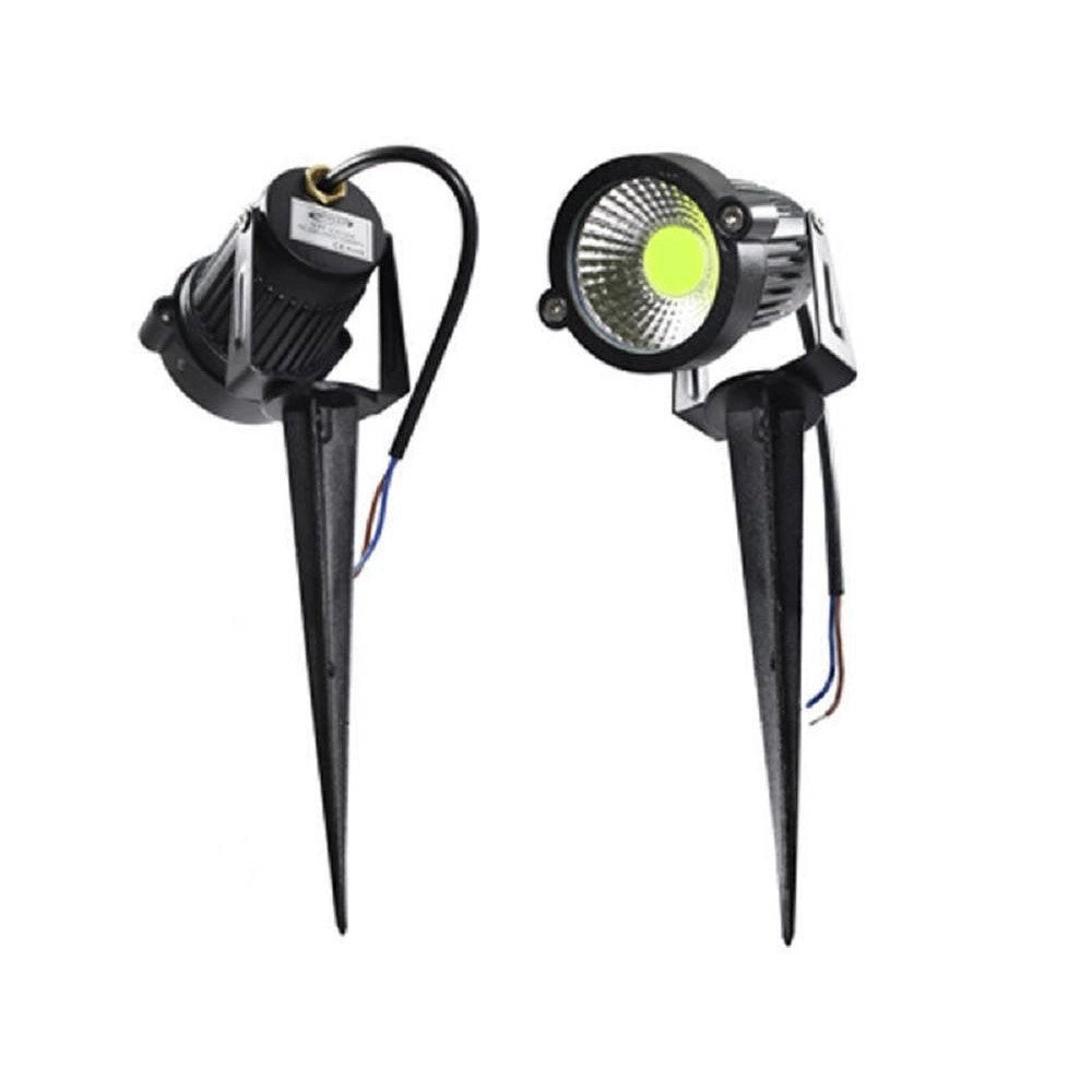 Trade Shop - Faretto Led Cob 5 W Picchetto Esterno Giardino Es06 Luce 4000k 6500k 3000k Verde - -bianco Caldo      -