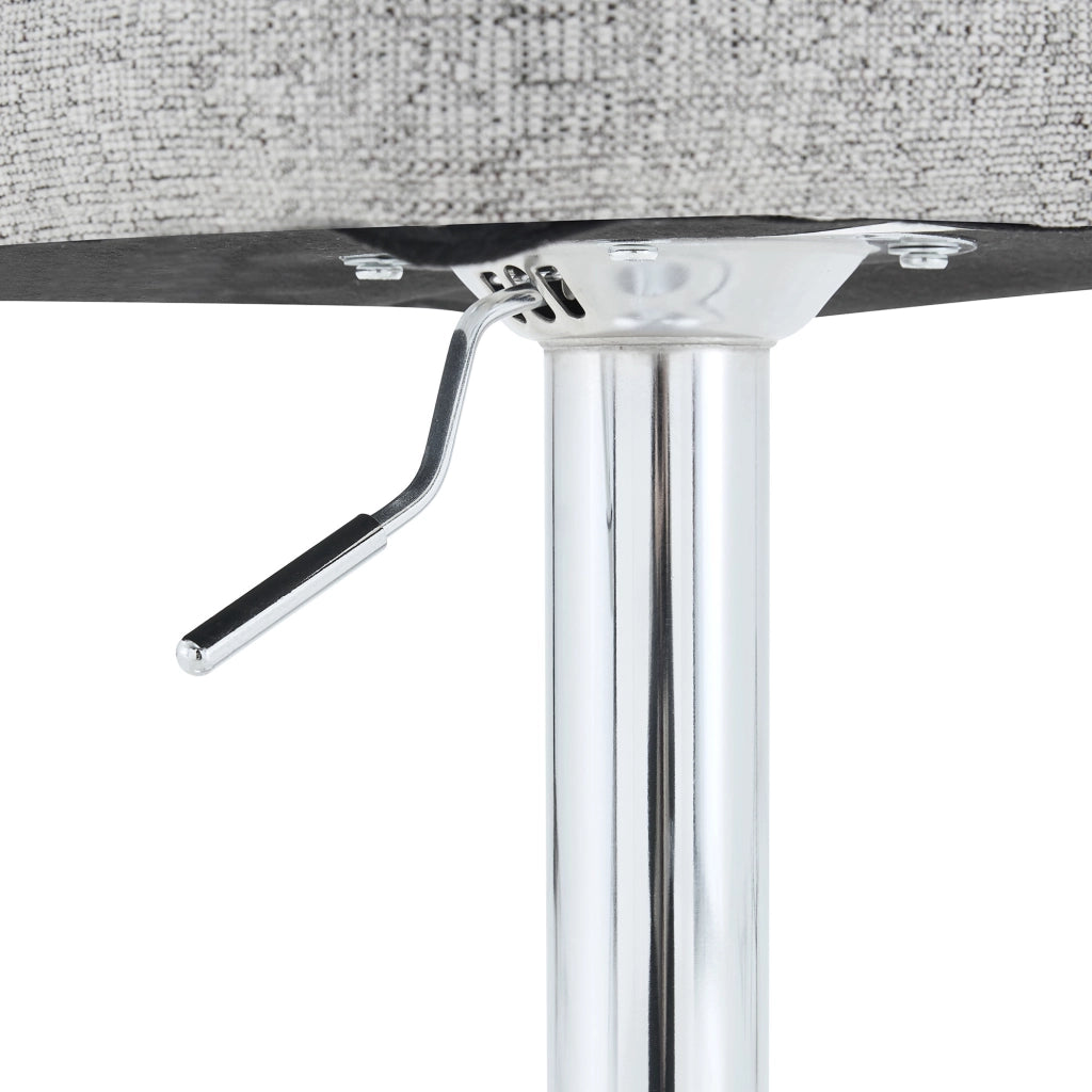 Set di 2 sgabelli bar regolabili girevoli 360° con braccioli, seduta imbottita in tessuto grigio chiaro