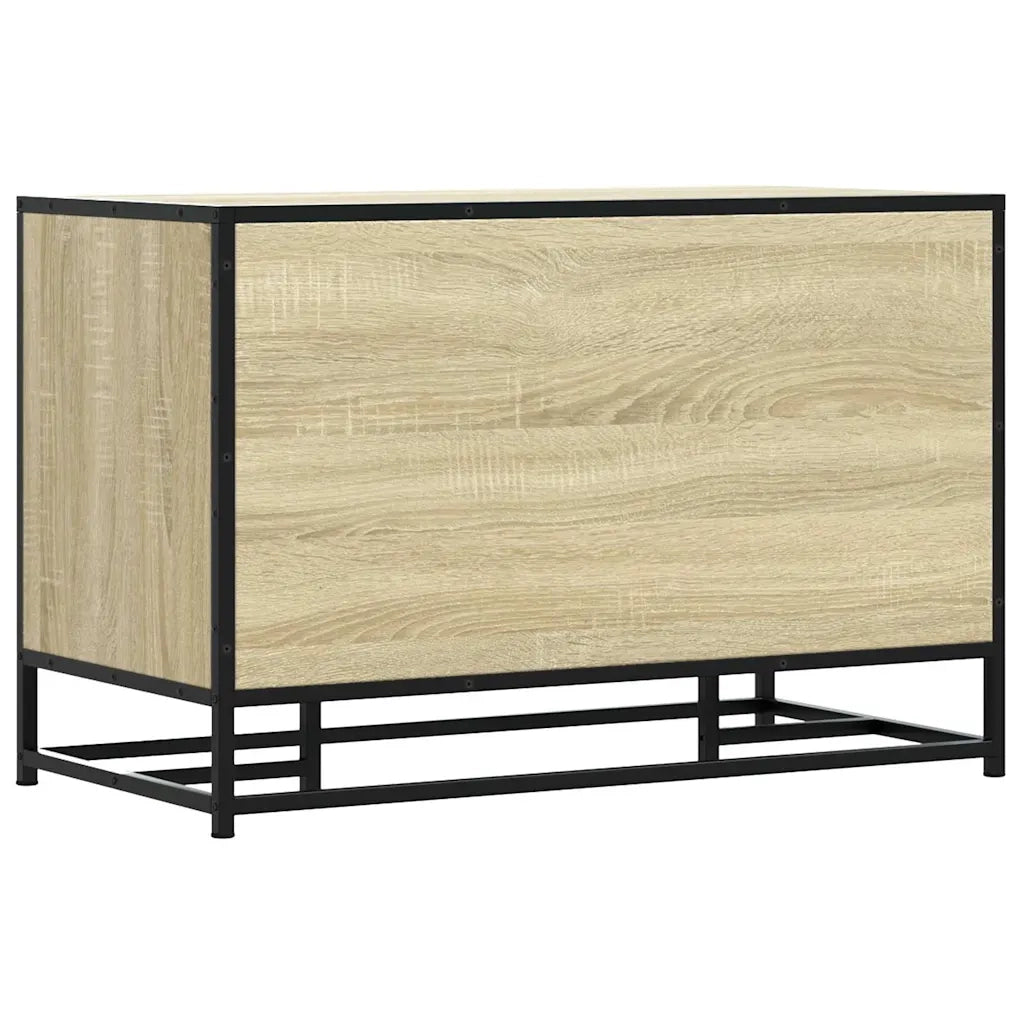 Panca Portaoggetti Rovere Sonoma Legno Multistrato e Metallo