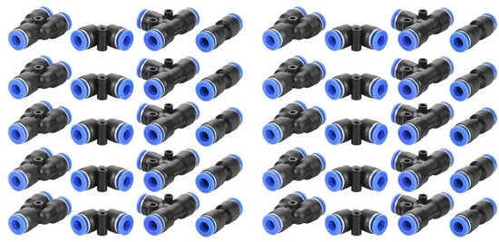 Connesione pneumatica 40 pezzi - Connettore pneumatico - Connettività rapida - Alta precisione - Materiale duraturo - Rotazione 360 gradi - Coppia pneumatica