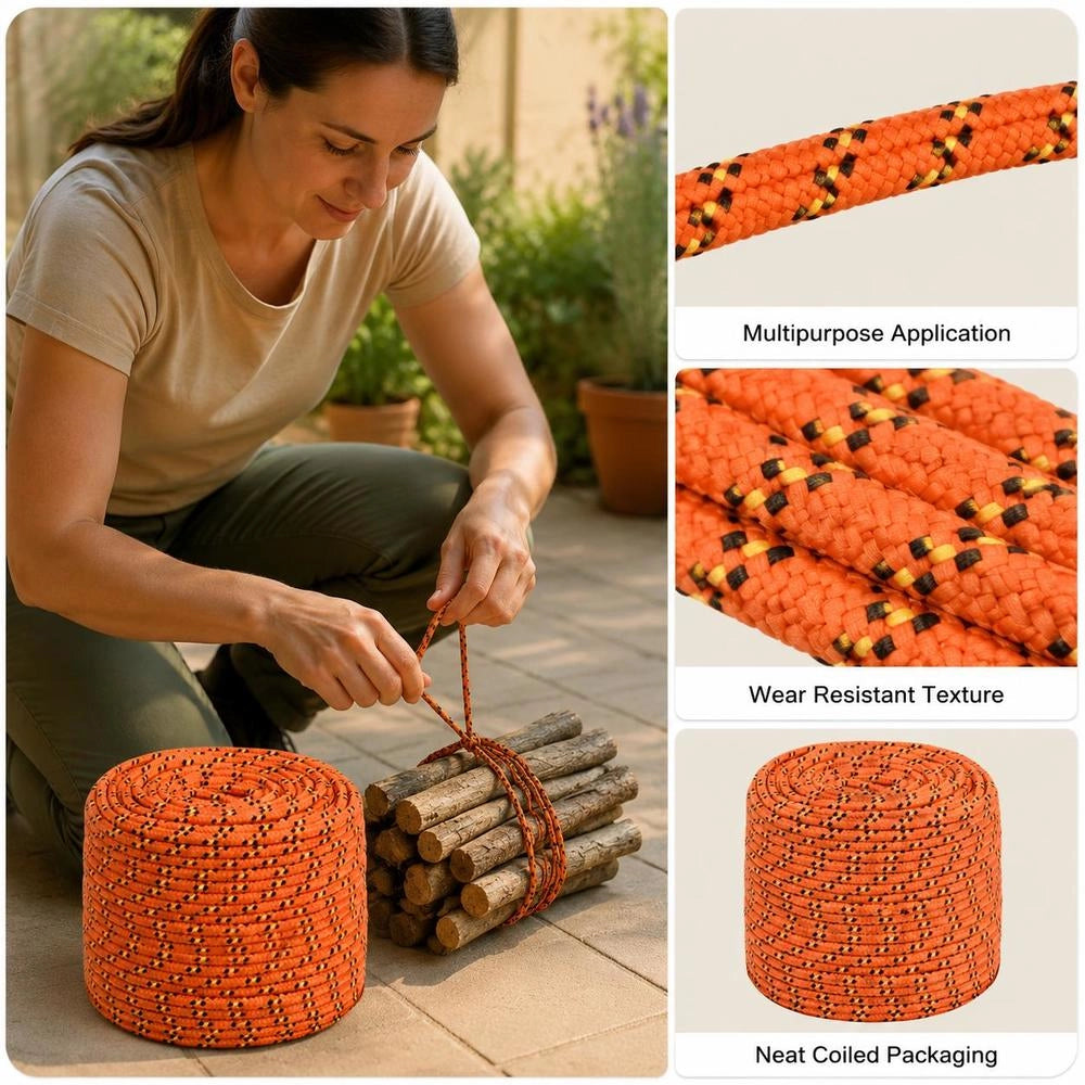Boat Rope, Orange, 8 Mm, 250 M, Polypropylene