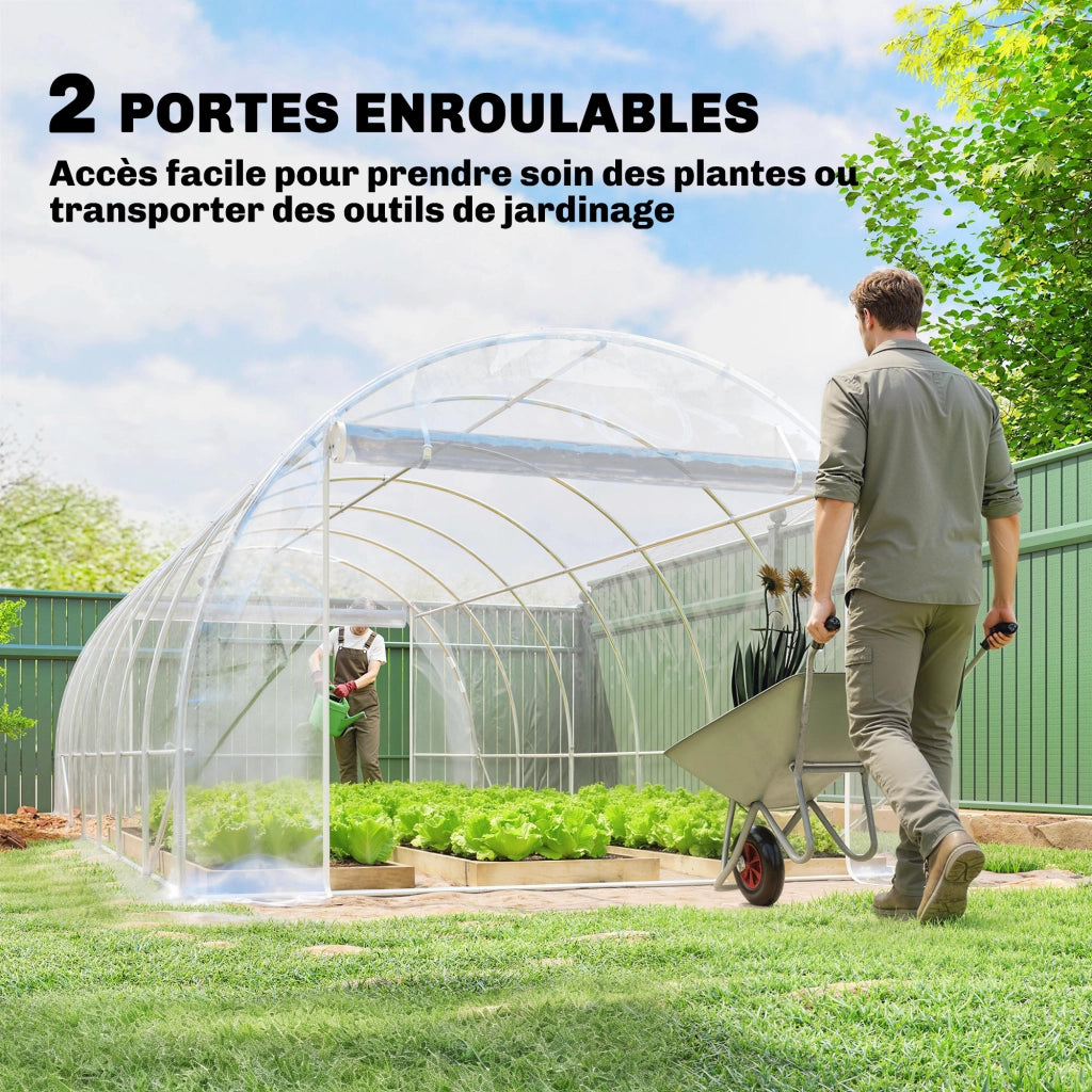 Serra tunnel 18m2 ¨C zephmum ¨C 296x597x199cm acciaio galvanizzato bache PE 150g/m2 trasparente