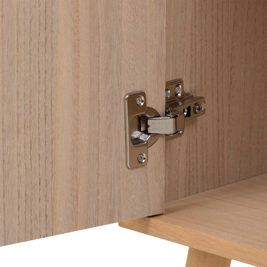 Comodino in legno con 1 porta e 1 cassetto marrone 42x34x70
