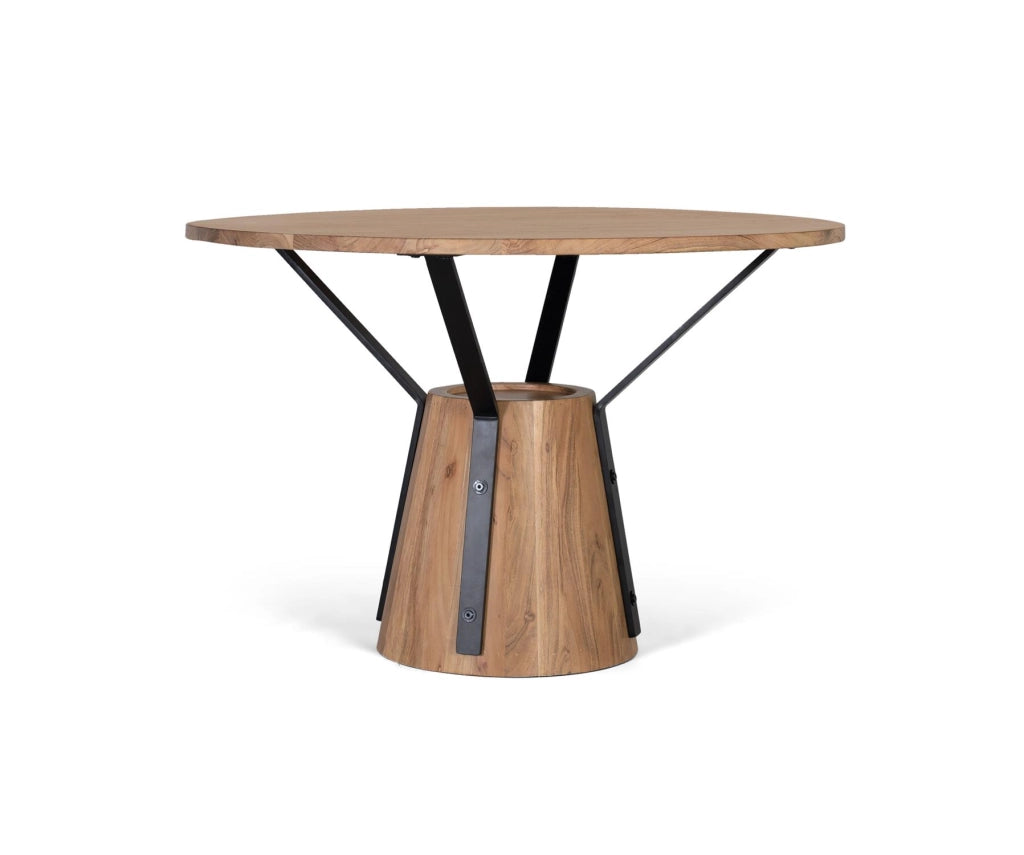 Tavolo da pranzo rotondo in legno di mango e metallo diametro 116 cm
