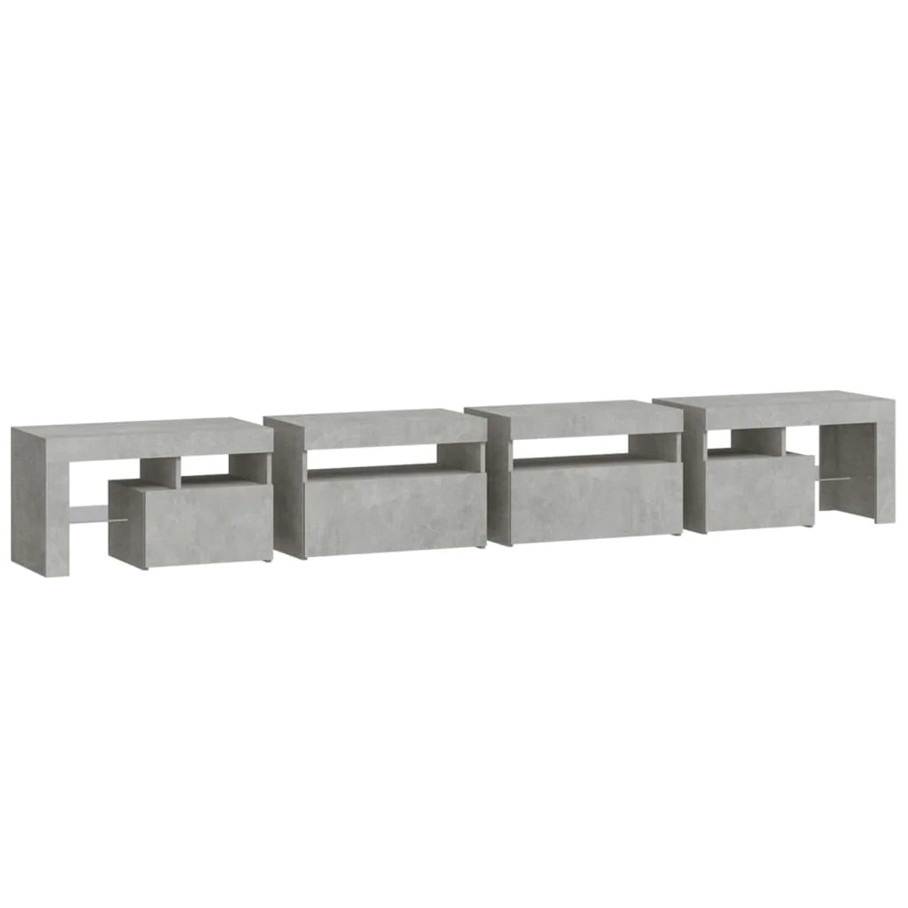 Mobile TV multimediale scaffale TV credenza mobile TV sala da pranzo soggiorno camera da letto con luci LED 260 x 36,5 x 40 cm grigio 02_0026575