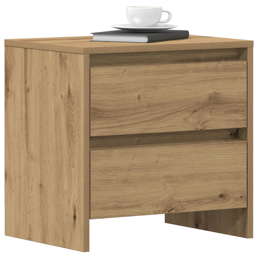 Comodino 2 pcs Rovere Artigianale 45x34x44,5 cm Legno Ingegnerizzato