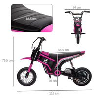 Moto Elettrica per Bambini con Acceleratore Manuale 2 Velocità 8-16km/h Rosa