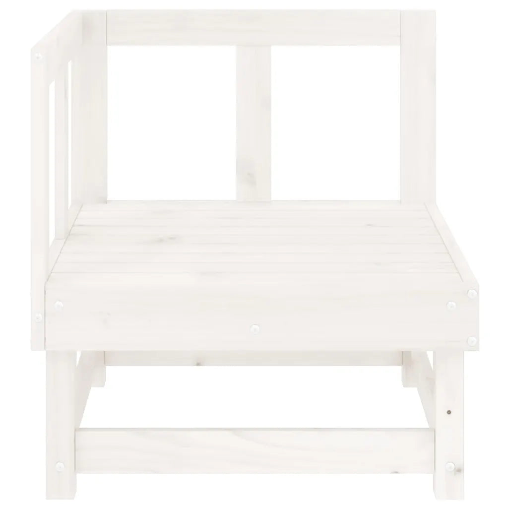 Divano Angolare da Giardino-Sofa da Giardino-Divanetto da esterno Bianco in Legno Massello di Pino 926166