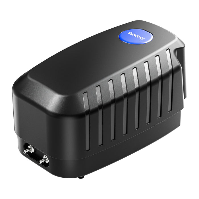 CAP-20 Aeratore acquario 8 W, ossigenatore per laghetti da giardino da 8 m³ e acquari, pompa d'aria 13 l/min con 4 uscite, sistema di aerazione con pietra d'aria e valvola di non ritorno