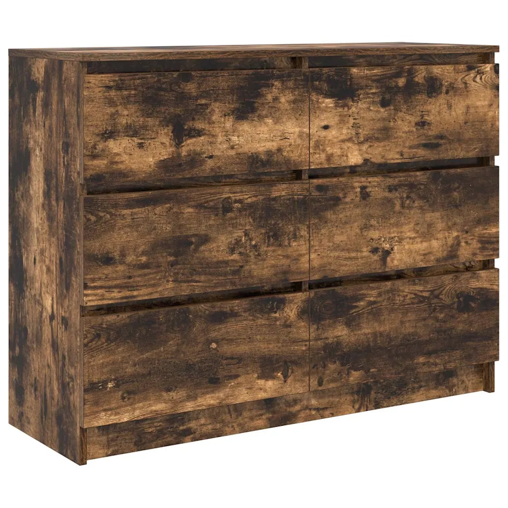 Credenza Rovere Fumo 100x35x76 cm in Legno Multistrato