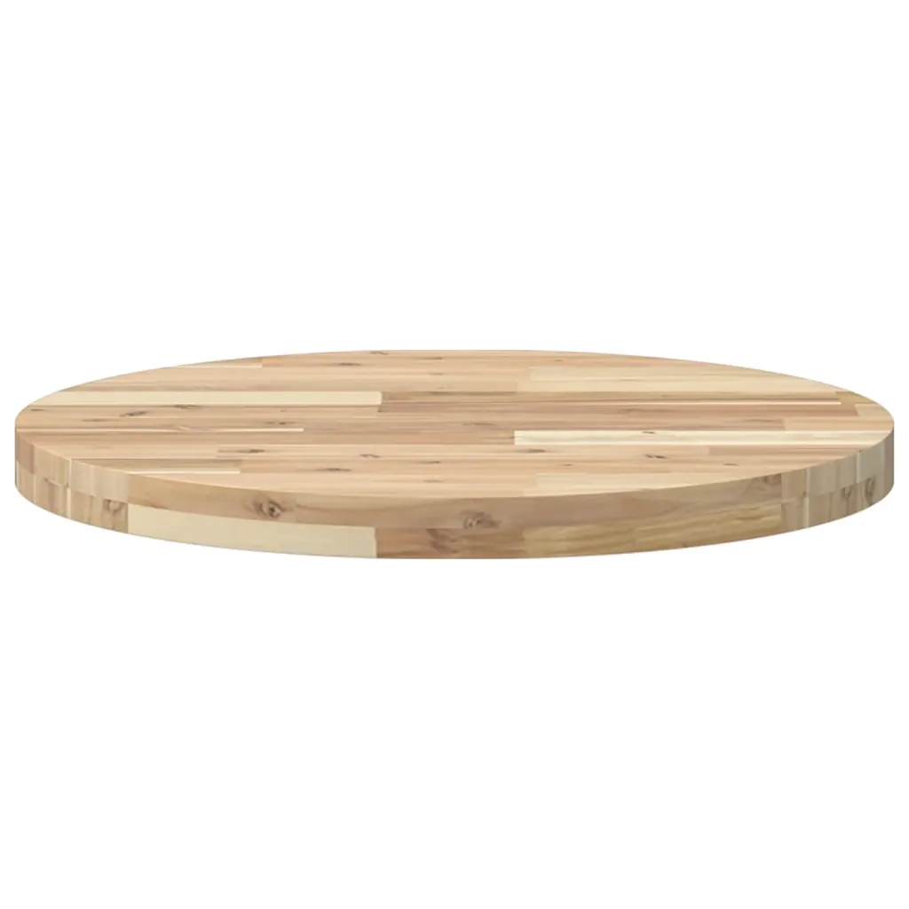 Piano Tavolo Rotondo Ã˜60x4 cm in Legno Massello di Acacia