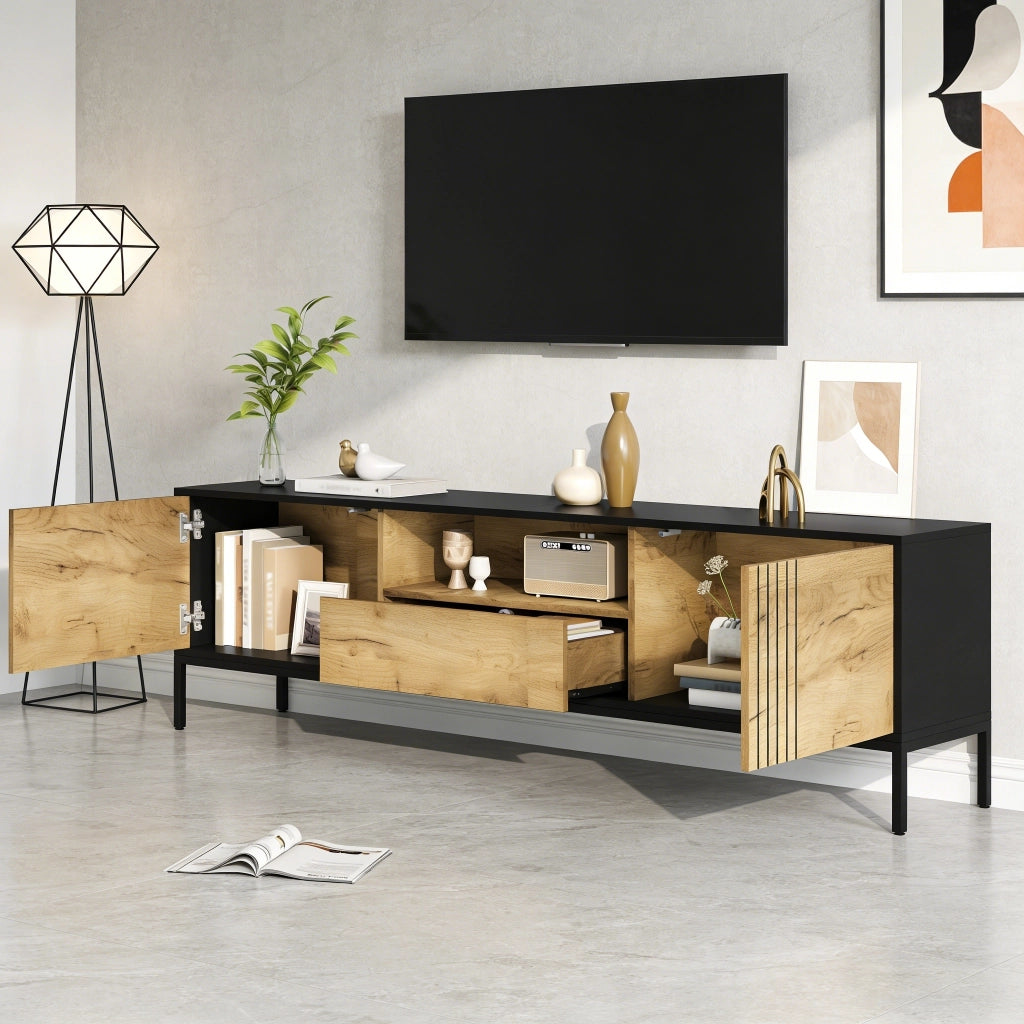 Mobile TV Lowboard ¨C MINIMAL ¨C Legno, 2 Ante e 1 Cassetto, 170x35x50 cm