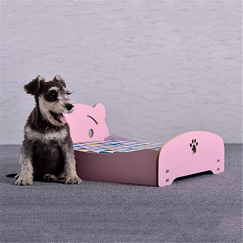 Trade Shop - Letto Cuscino Per Cani Gatti Animali Domestici Durevole In Legno 68 X 55 X 23 Cm -