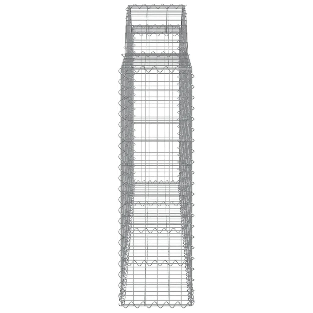 Set di 8 gabbioni ad arco per recinzione gabbia o muro di contenimento 200 x 30 x 100/120 cm ferro zincato argento 02_0041154