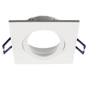 Faretto ad incasso portafaretto bianco quadrato foro 70mm moderno orientabile supporto lampade GU10 GU5.3 BIANCO