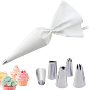 Sacca spray professionale con rivestimento in cotone robusto 5 bocchette spray in acciaio inossidabile per la decorazione di torte e biscotti Riciclabile e lavastoviglie resistente