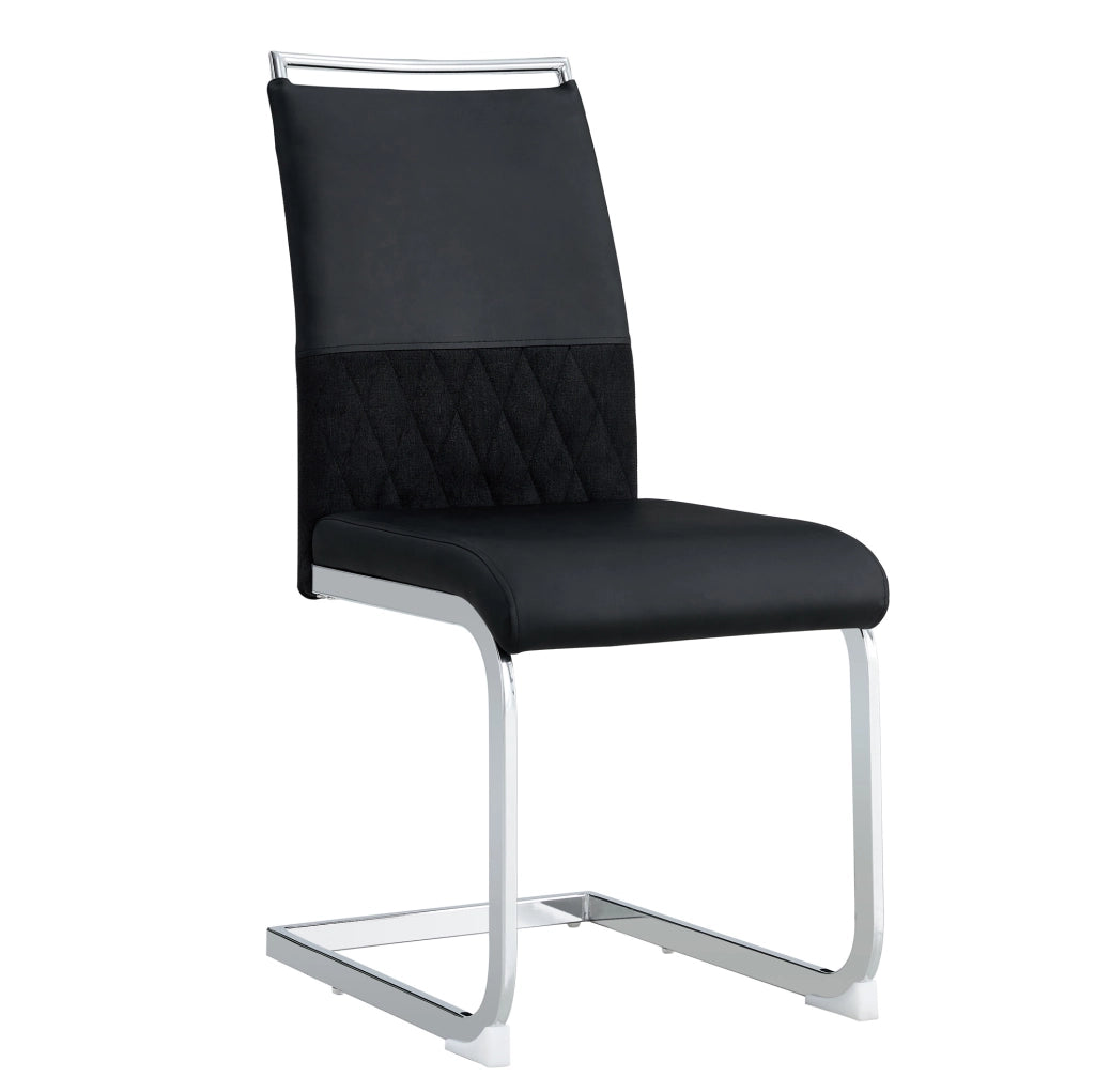 Sedia nera con schienale ergonomico in PU e lino