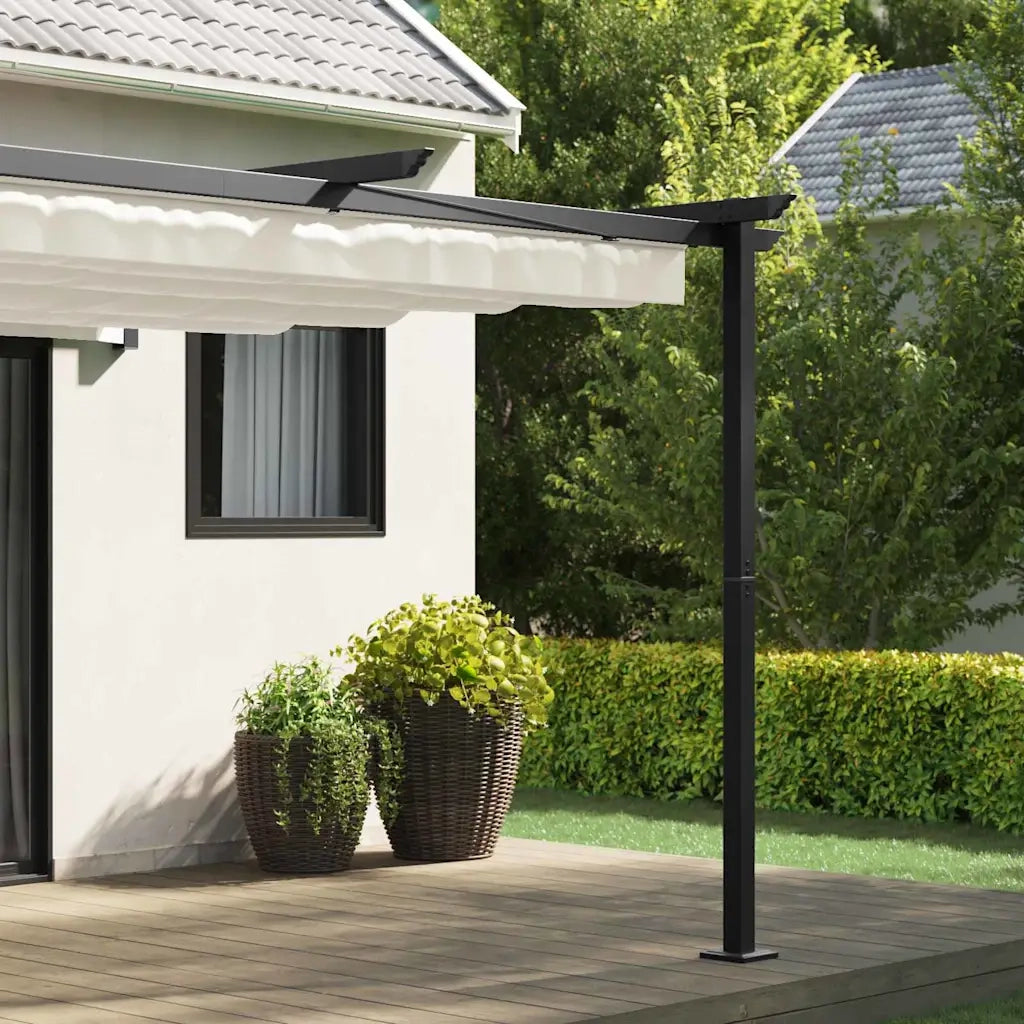 vidaXL Gazebo a Muro Crema Acciaio
