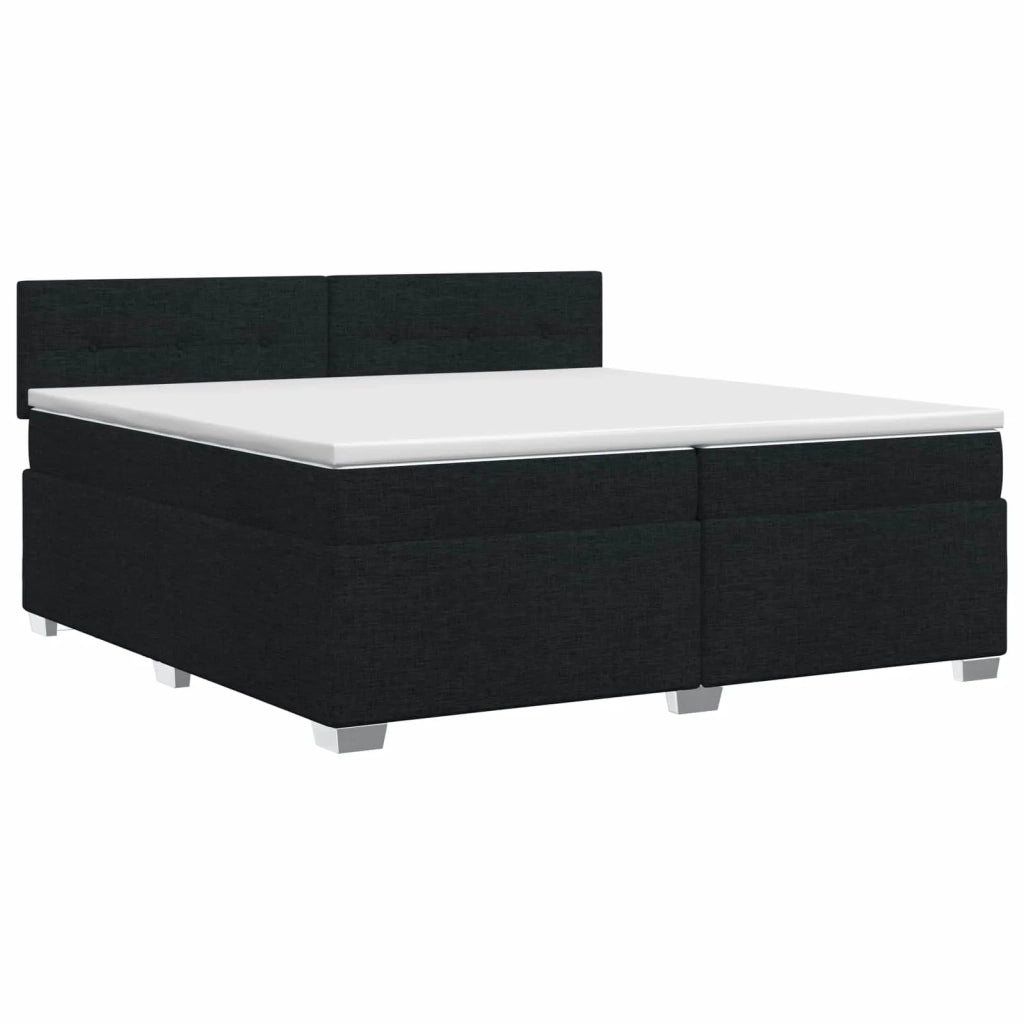 Letto box spring con materasso Nero 200 x 200 cm Tessuto 3450560