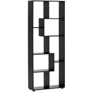 Libreria a Zig Zag Design Contemporaneo, 70 L x 24 P x 178 H cm, Pannelli di Particelle Nero