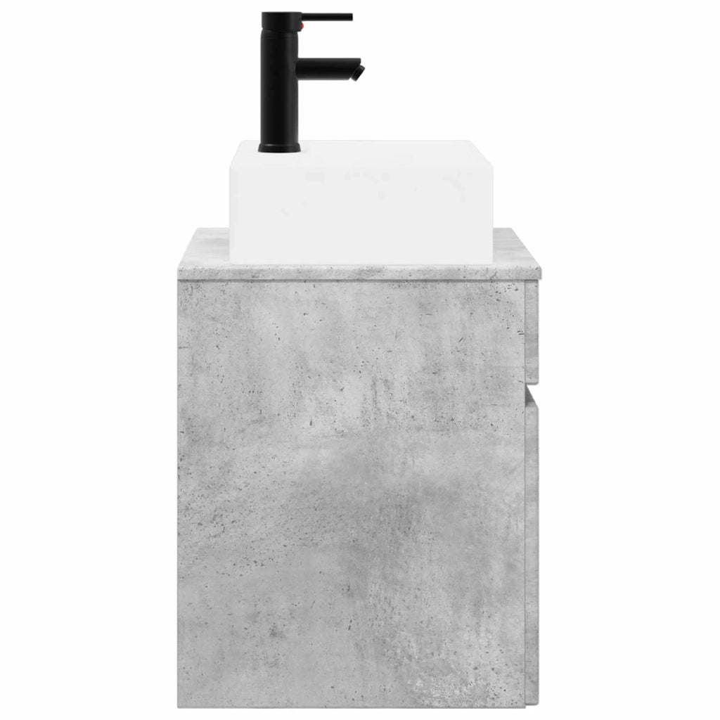 Mobile Lavabo da Parete Grigio Cemento 39 x 41 x 62,5 cm 890575
