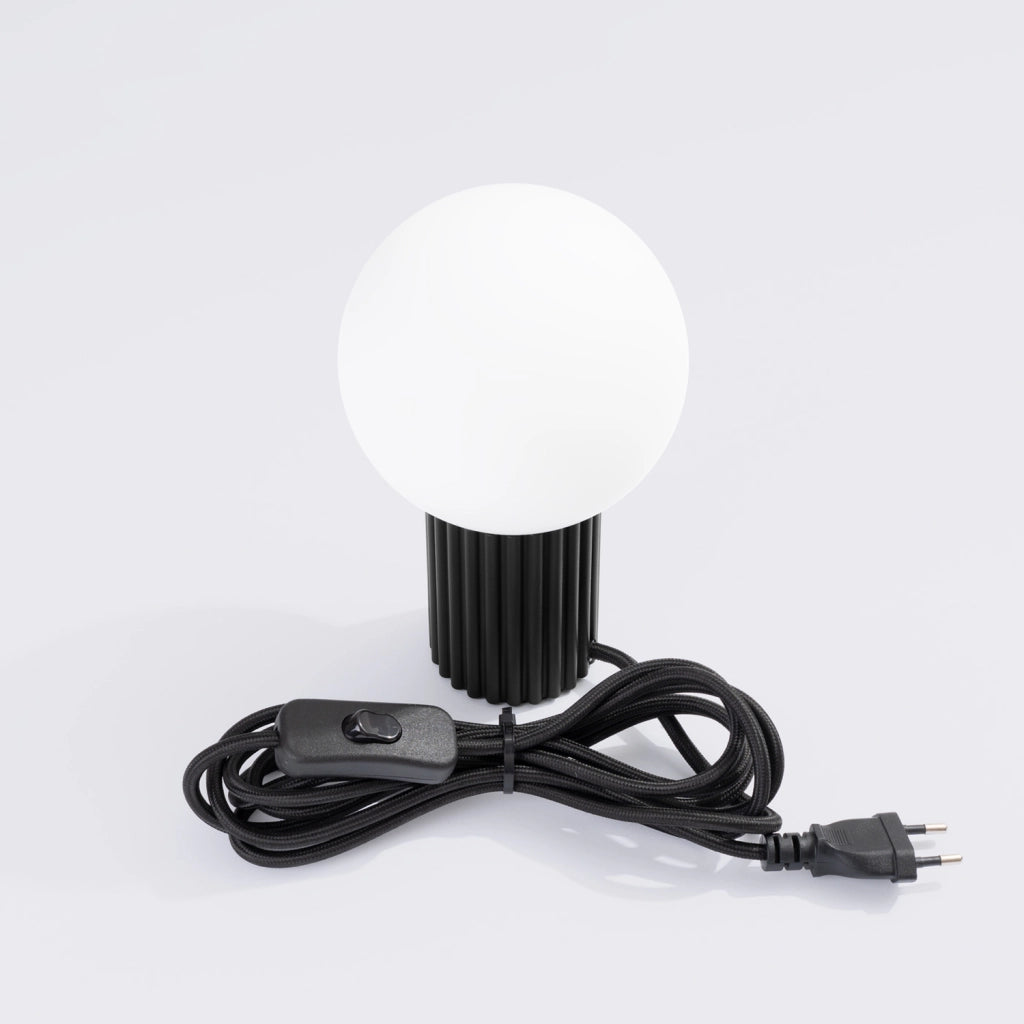 Lampada tavolo SFERA Pure Lume nera globo vetro G9