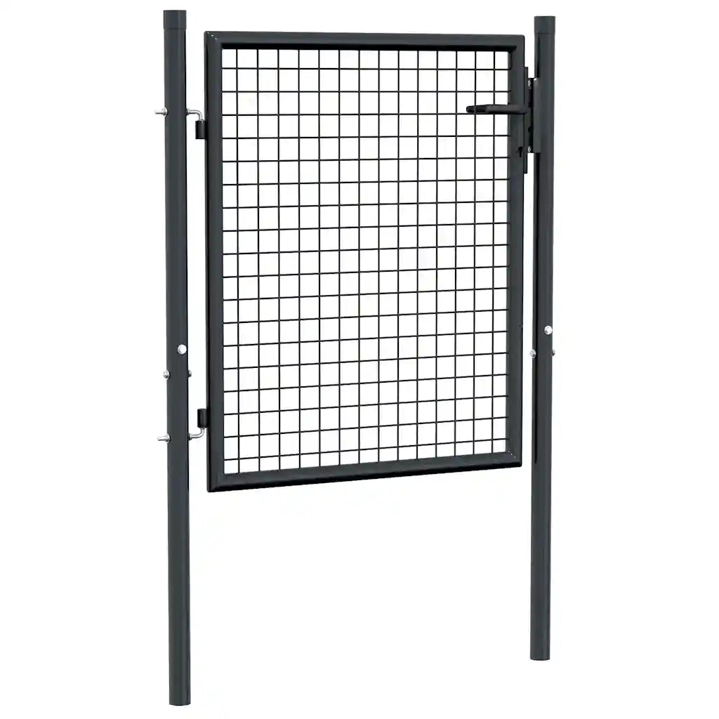 Cancello da Giardino in Rete di Acciaio Zincato 100x75 cm Grigio CFW5399627