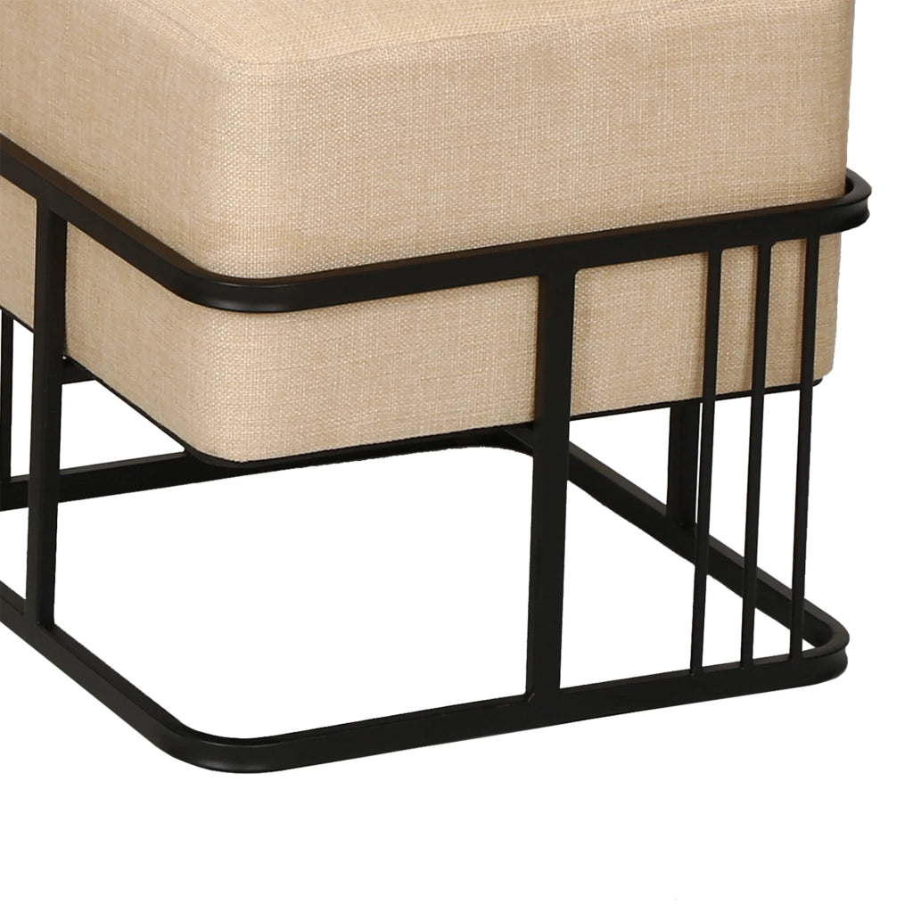 Set di 2 pouf impilabili design moderno e senza tempo multifunzionali quadrati beige 03_0009689