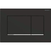 PLACCA DI COMANDO SIGMA 30 DOPPIO TASTO NERO OPACO CROMO LUCIDO GEBERIT